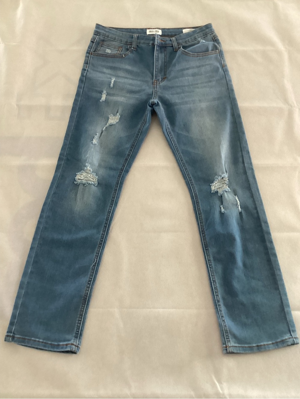 Ring of Fire Women's Light Blue Distressed Skinny Jeans #15